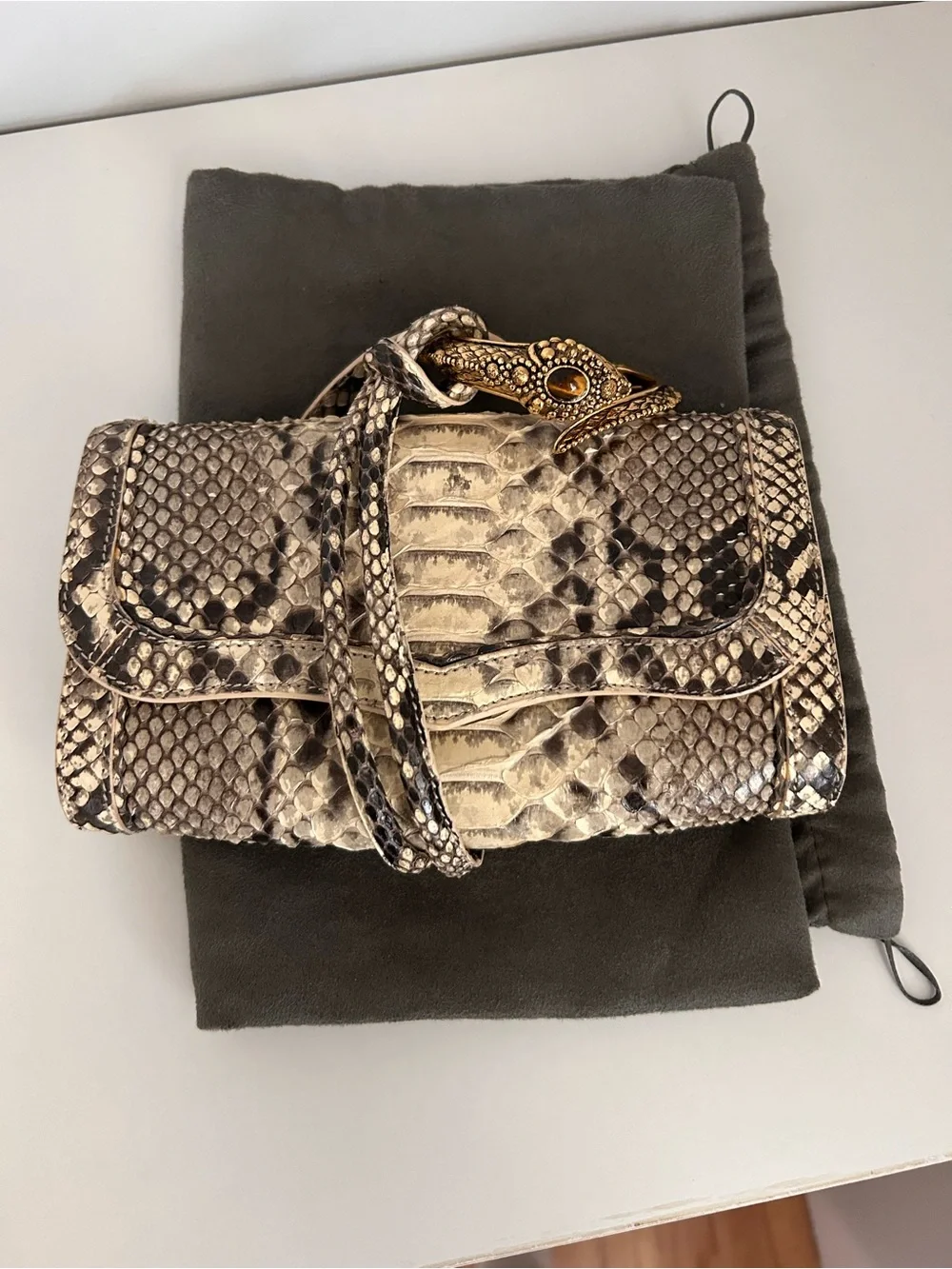 Roberto Cavalli Rare Python Clutch & Bracelet